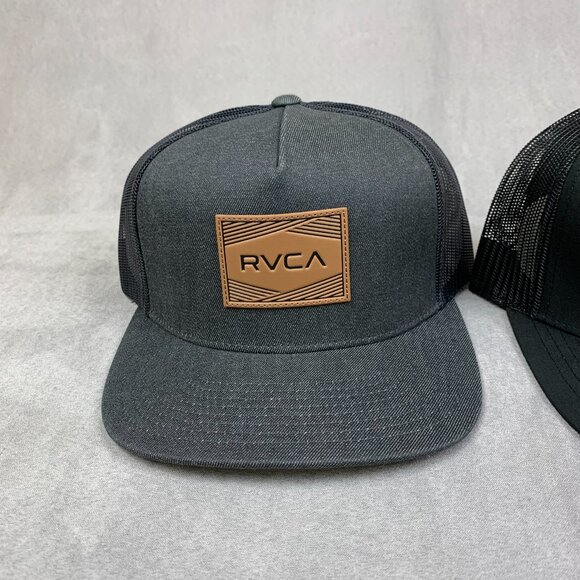 Lot of 3 RVCA Hats Gray Black White Snapback Badge Neo Trucker Mesh One Size - Picture 2 of 12